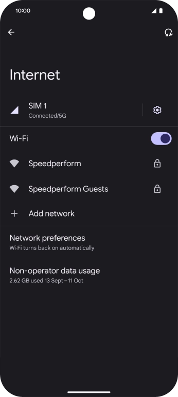 Press the required WiFi network.