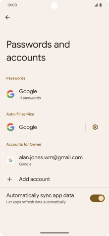Press Add account.