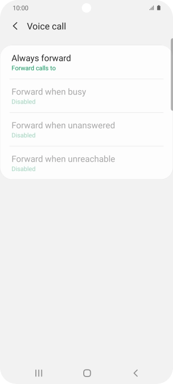 Press the required divert type.