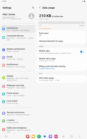 The total data usage is displayed.