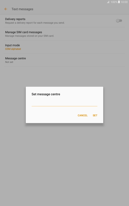 Key in +447802000332 and press SET.