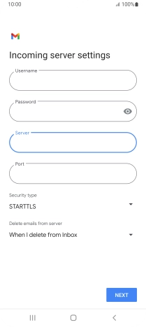 Press the field below 'Port' and key in 110.