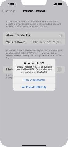 If WiFi is turned on, press Wi-Fi and USB Only.