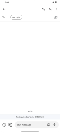 Press the text input field and write the text for your text message.