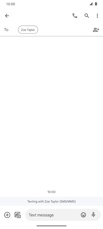 Press the text input field and write the text for your text message.