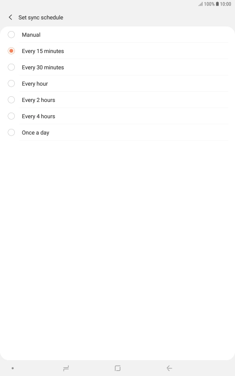 Press the required setting.