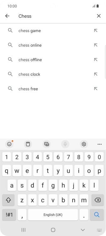 Key in the name or subject of the required app and press the search icon.
