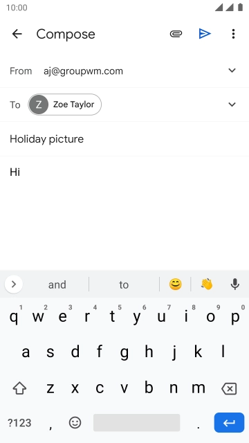 Press the attachment icon. Press the attachment icon.