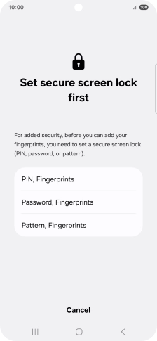 Press the required lock code and follow the instructions on the screen to create an additional lock code.