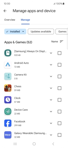 Press the required app.