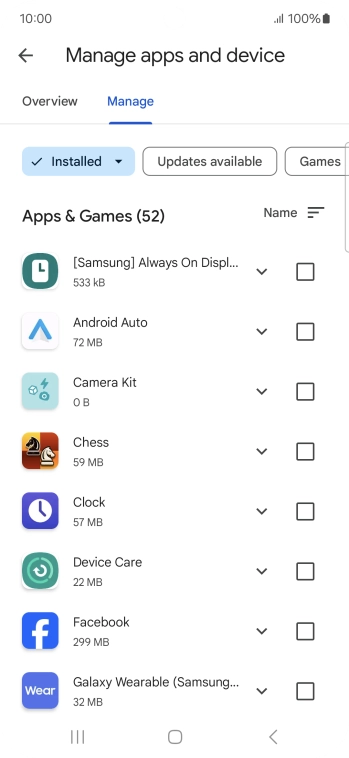 Press the required app.