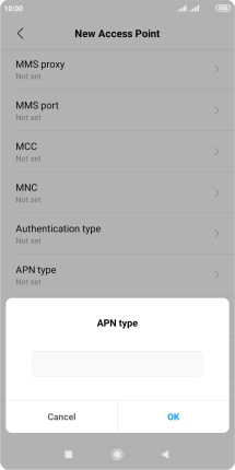 Key in default and press OK.
