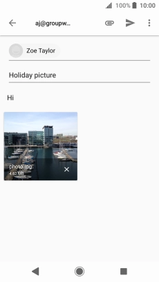 Press the send icon when you've finished your email.