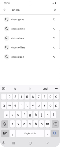Key in the name or subject of the required app and press the search icon.