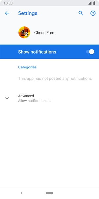 Press the indicator next to 'Show notifications' to turn the function on or off.