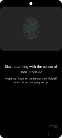 Follow the instructions on the screen to create the phone lock code using your fingerprint.