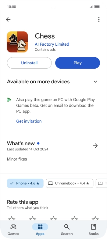 Press Uninstall.