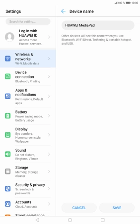 Key in the required WiFi hotspot name and press SAVE.