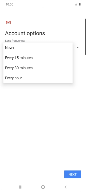 Press the required setting. Press the required setting.
