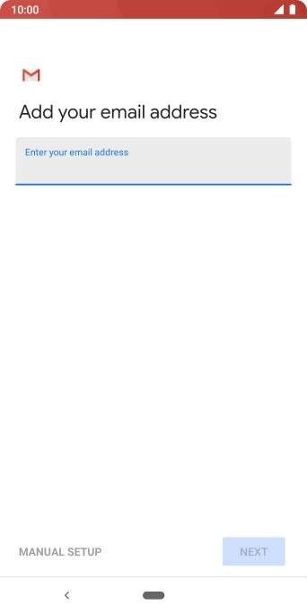 Press the field below 'Enter your email address' and key in your email address.
