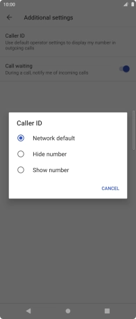 Press Show number to turn on caller identification.