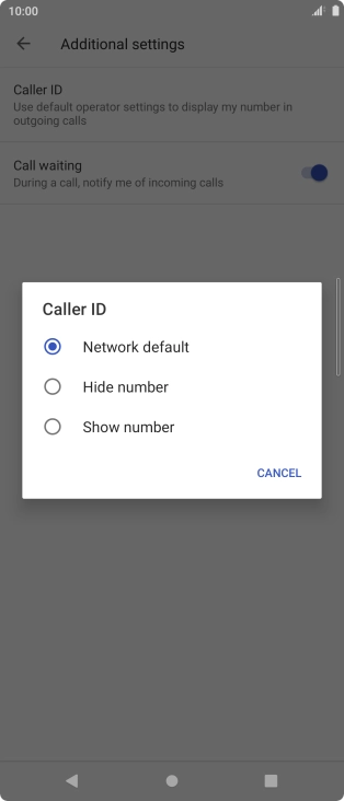 Press Show number to turn on caller identification.