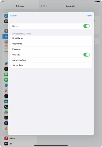 Press the indicator next to 'Use SSL' to turn off the function.