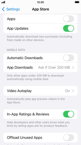 Press the indicators next to the required content types to turn the function on or off. Press the indicators next to the required content types to turn the function on or off.