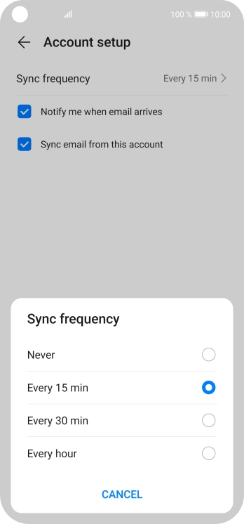 Press the required setting. Press the required setting.