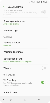 When WiFi Calling is active, the WiFi Calling icon is displayed.