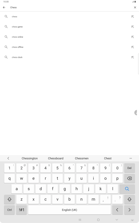 Key in the name or subject of the required app and press the search icon.