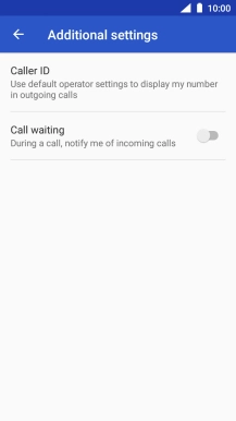 Press the indicator next to 'Call waiting' to turn the function on or off.