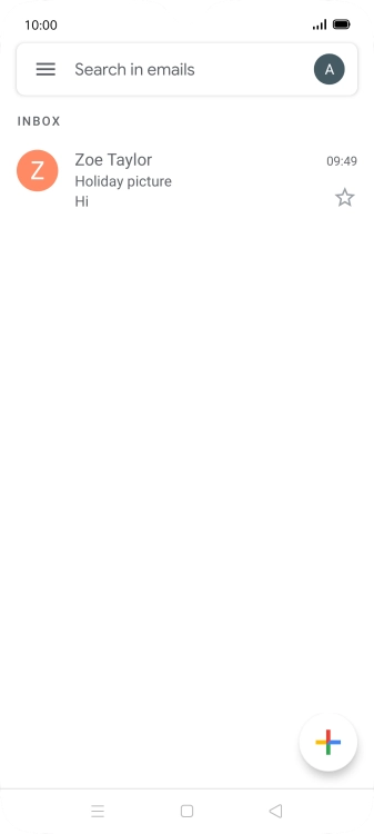 Press the email account icon. Press the email account icon.