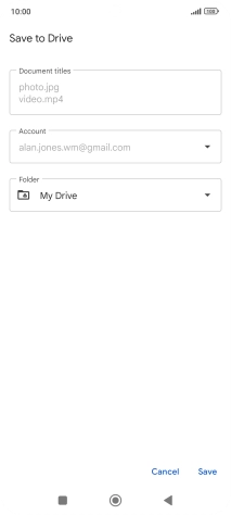 Press the field below 'Folder' and go to the required folder.