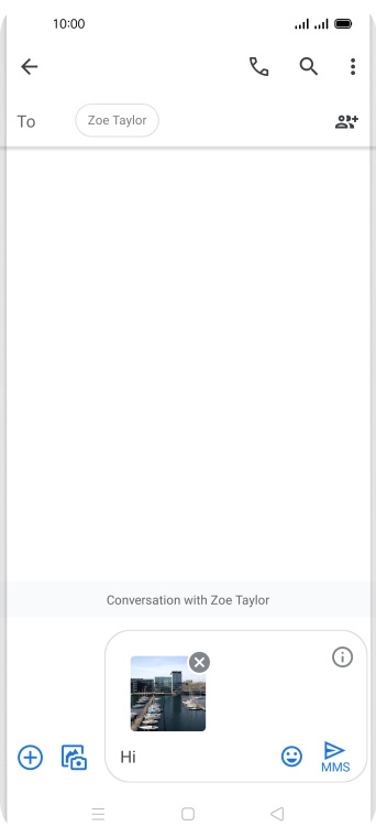 Press the send icon when you've finished your picture message. Press the send icon when you've finished your picture message.