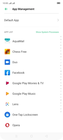 Press the required app.