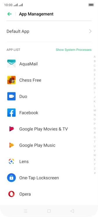 Press the required app.
