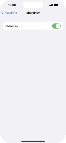 Press the indicator next to 'SharePlay' to turn the function on or off.