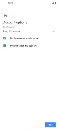 If this screen is displayed, you email account has been recognised and set up automatically. Follow the instructions on the screen to key in more information and finish setting up your phone.
