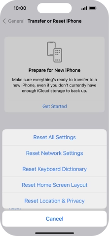 Press Reset All Settings.