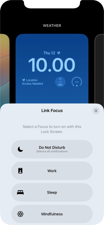 Press the required focus mode. Press the required focus mode.