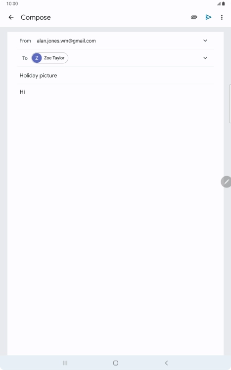 Press the attachment icon. Press the attachment icon.