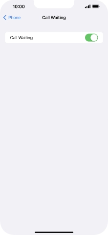 Press the indicator next to 'Call Waiting' to turn the function on or off.