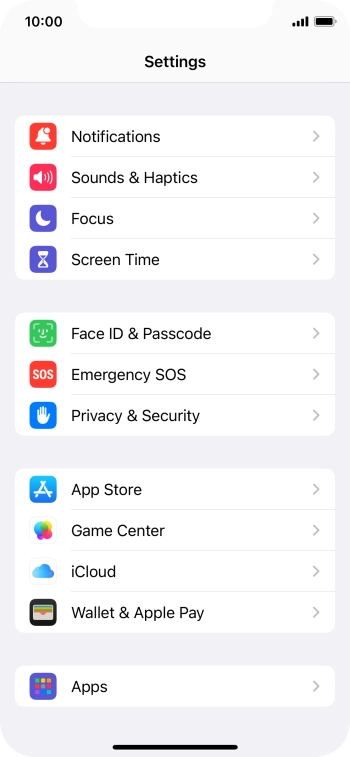 Press Face ID & Passcode.