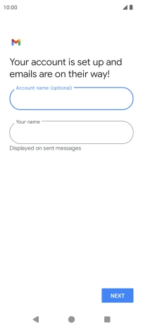 Press the field below 'Your name' and key in the required sender name.