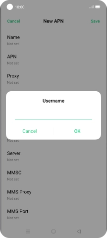 Key in o2wap and press OK.