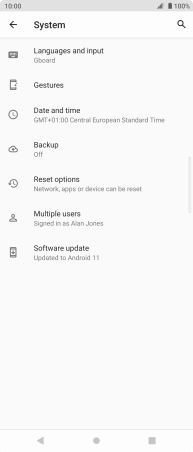 Press Software update. If a new software version is available, it's displayed. Follow the instructions on the screen to update the phone software.