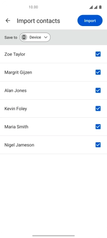 Press the fields next to the required contacts to select them.