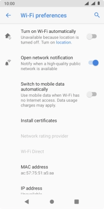 Press the indicator next to 'Switch to mobile data automatically' to turn the function on or off.