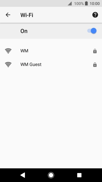 Press the required WiFi network.